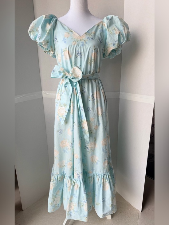 LoveShackFancy Dresses & Skirts - Love Shack Fancy Target collab Blue Floral Puff-Sleeve Maxi Dress